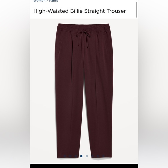 Old Navy High-waisted Billie Straight Trouser - Tall Large, burgundy - Picture 3 of 3